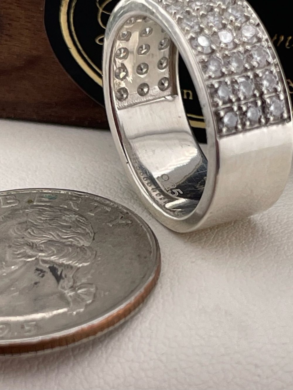 1.35ct Diamond Ring band 925 Sterling Silver. Wide band - Picture 3 of 12